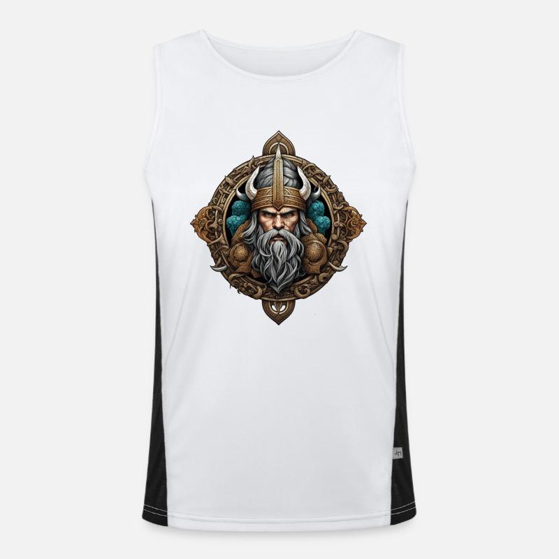 Wikinger Odin Thor Walhalla Funktionelles Kontrast-Tank Top für Männer 