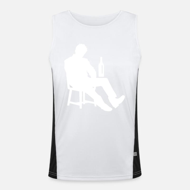 Drunk Man Drinking Drunk - Men's Functional Contrast Tank Top  - white/black