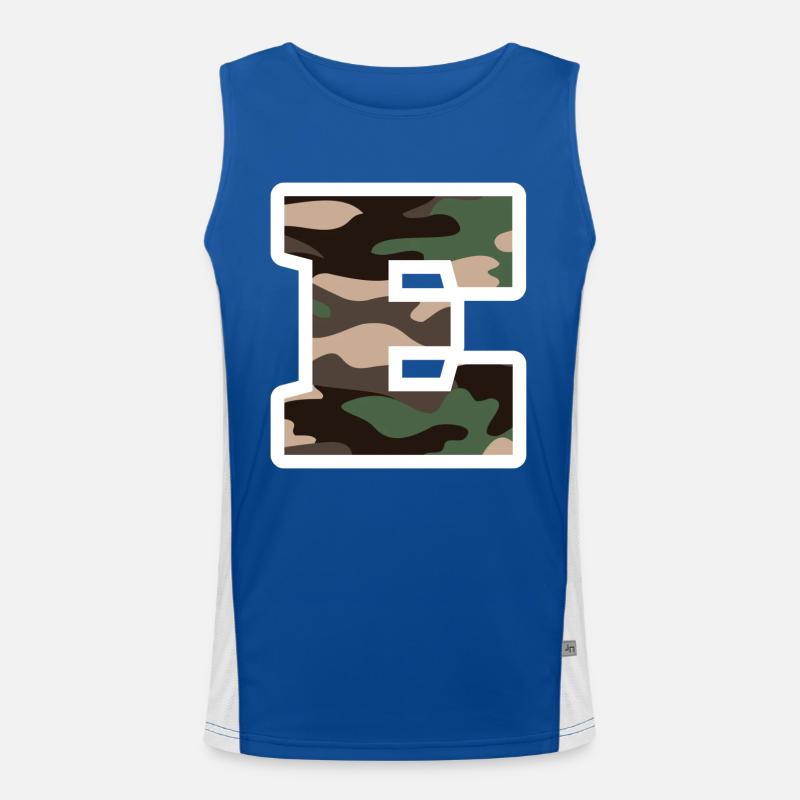 Buchstabe E Militärische Tarnung - Geschenkidee Funktionelles Kontrast-Tank Top für Männer 