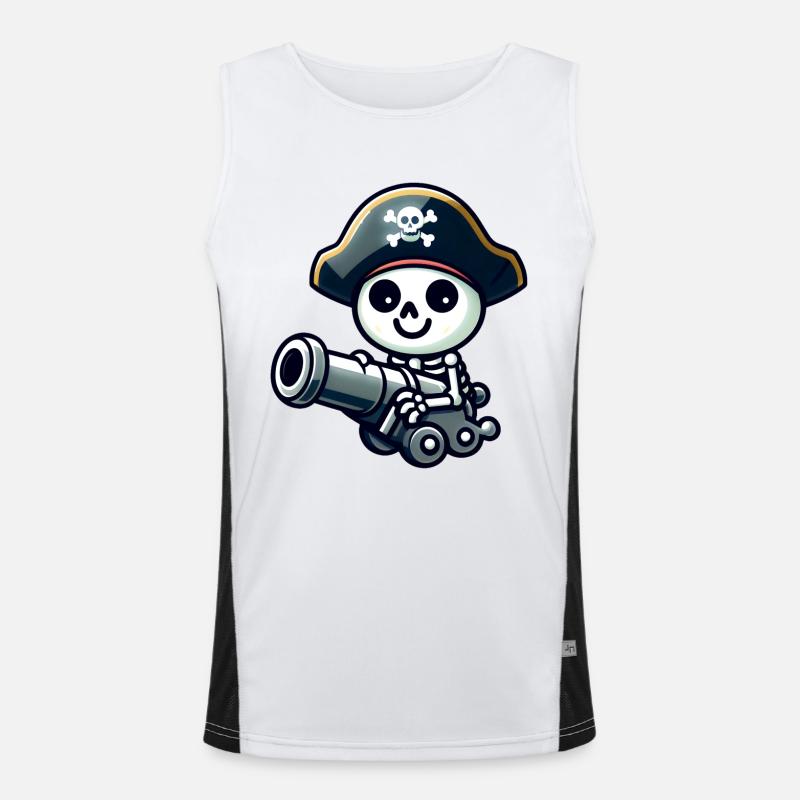Crâne Pirate - Trésor Squelette Débardeur respirant contrasté Homme 