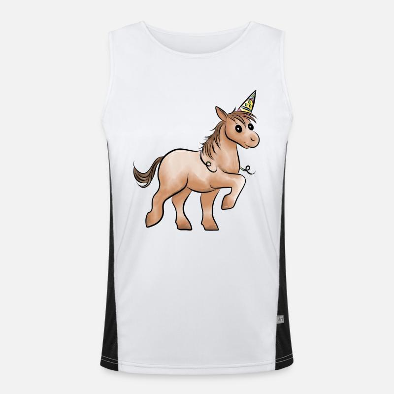 Pferdchen Funktionelles Kontrast-Tank Top für Männer 