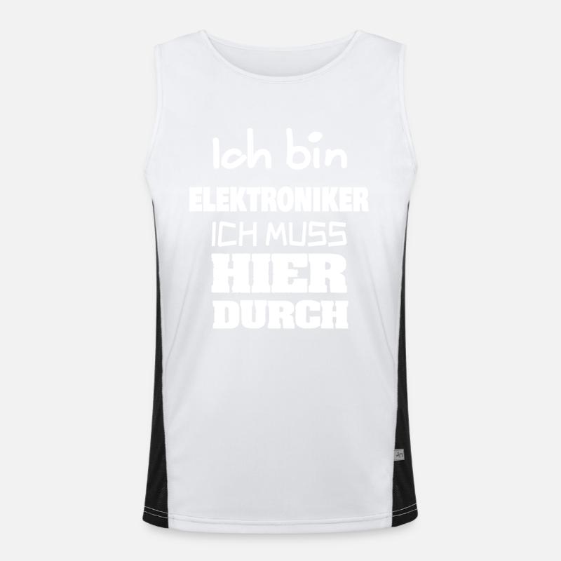 Occupation: Electronics technician - Men's Functional Contrast Tank Top  - white/black