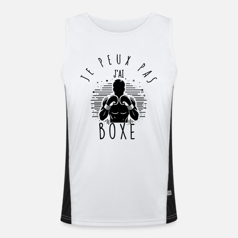 Je peux pas, j'ai boxe. Débardeur respirant contrasté Homme 