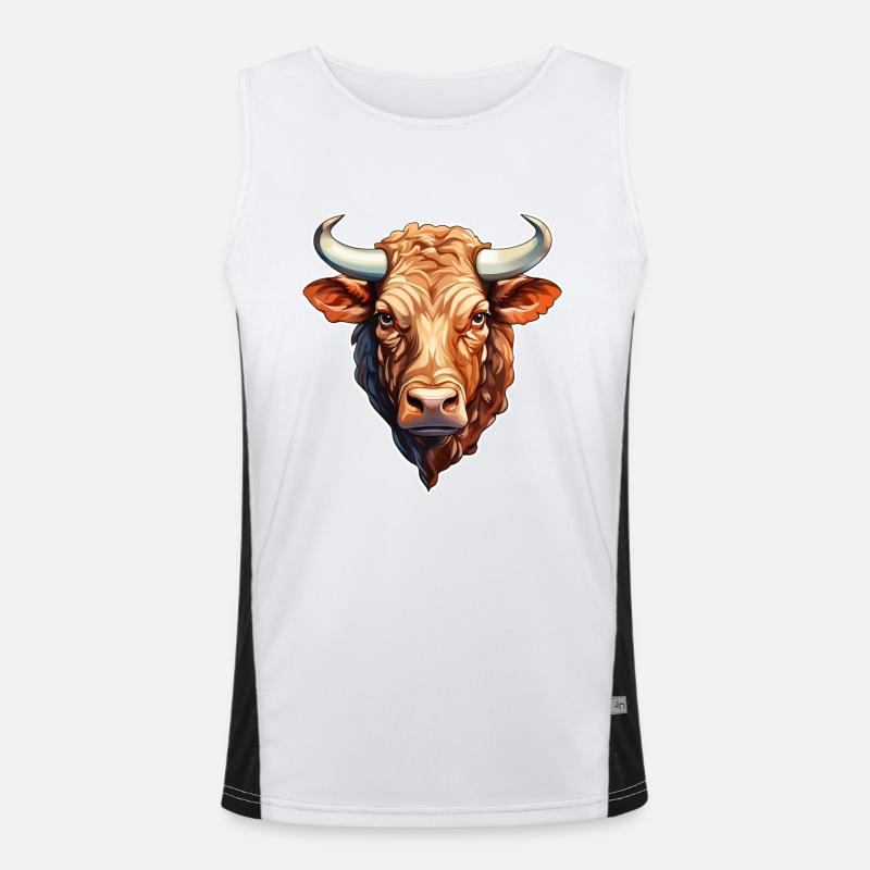 Bull - Men's Functional Contrast Tank Top  - white/black