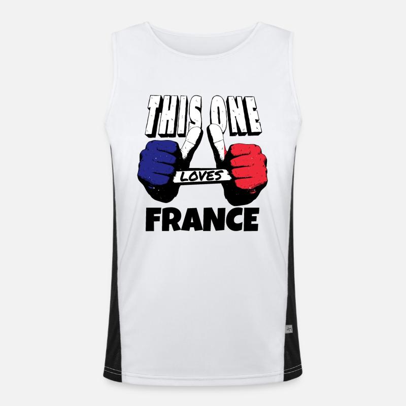 France Drapeau utilisé Look Drapeau français Débardeur respirant contrasté Homme 