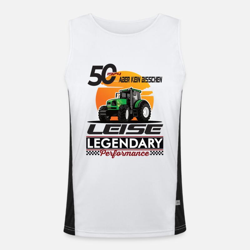 50. Geburtstag 1974 Traktor Schlepper Spruch Funktionelles Kontrast-Tank Top für Männer 