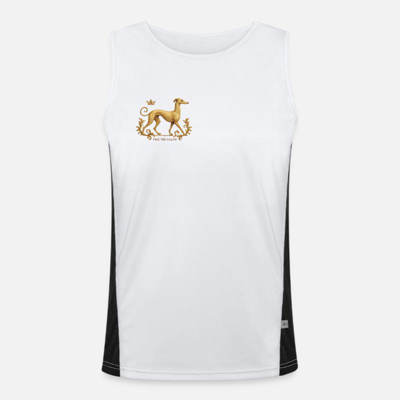 Free the Galgo - Embroidery Nr01 Funktionelles Kontrast-Tank Top für Männer 