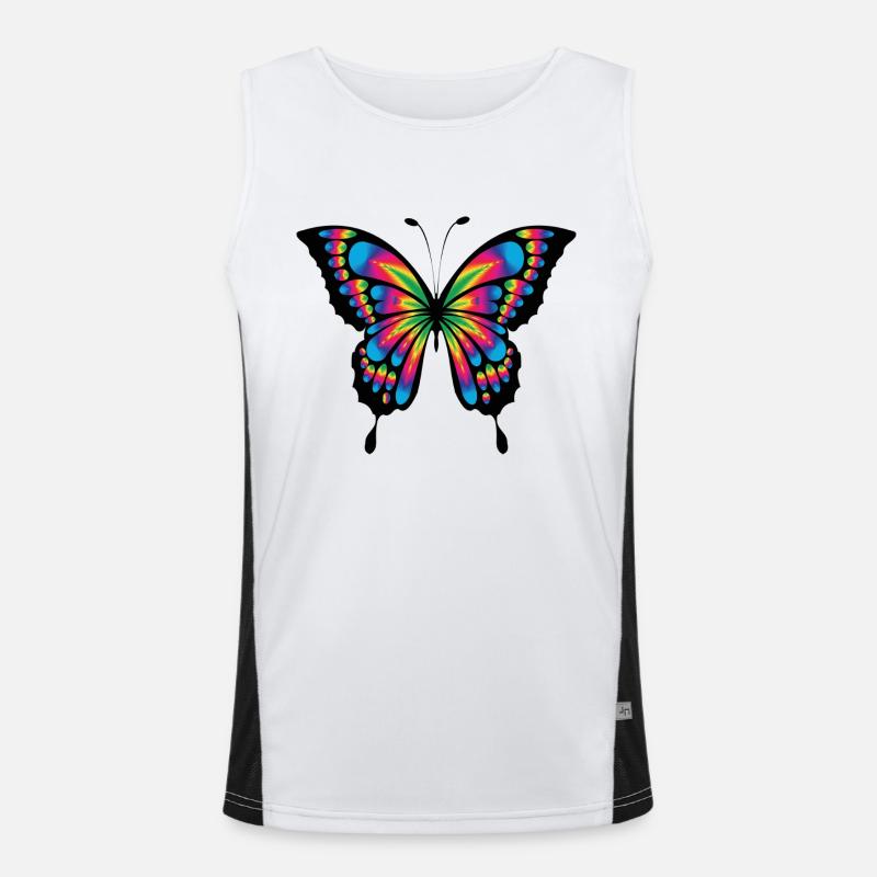 multicolore papillon psychédélique Débardeur respirant contrasté Homme 