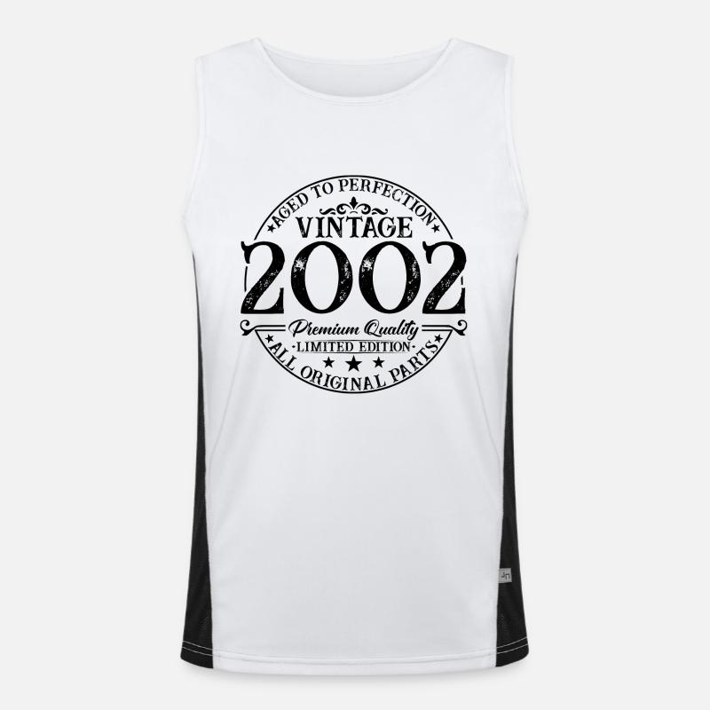 Born in 2002 Vintage Birthday Gift Men's Functional Contrast Tank Top 