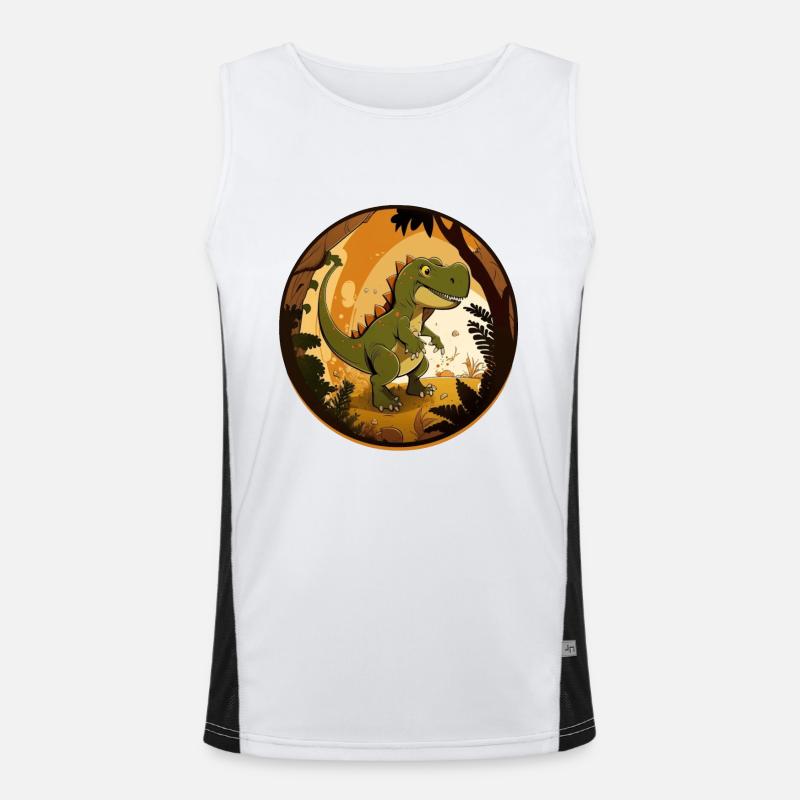 Friendly dinosaur T-Rex Men's Functional Contrast Tank Top 