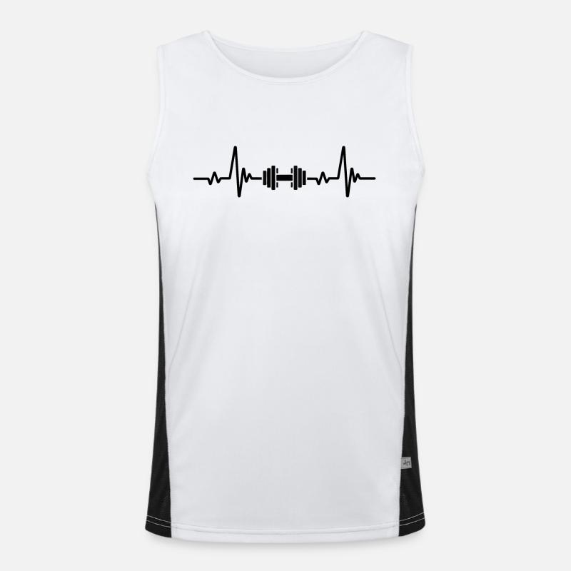 Gewichtheben Herzschlag Funktionelles Kontrast-Tank Top für Männer 