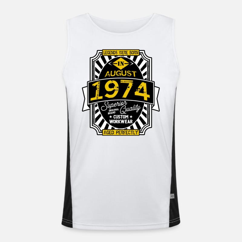 1974 AUGUST Men's Functional Contrast Tank Top 