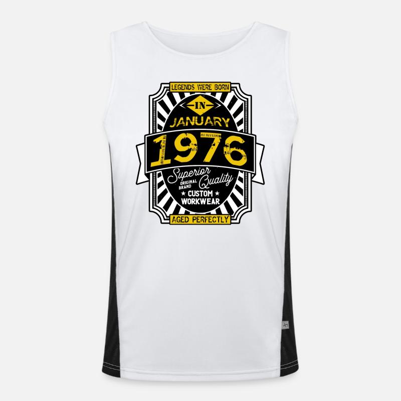 JANUAR 1976 Funktionelles Kontrast-Tank Top für Männer 