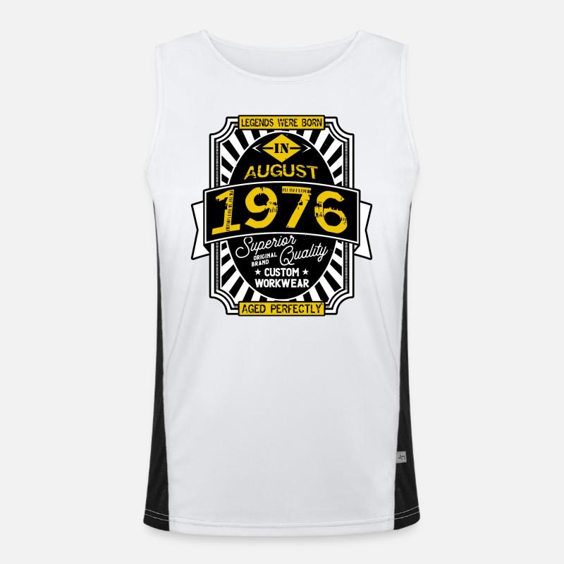 1976 AUGUST Men's Functional Contrast Tank Top 