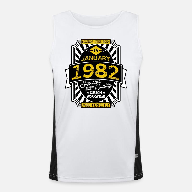 1982 JANUARY Men's Functional Contrast Tank Top 