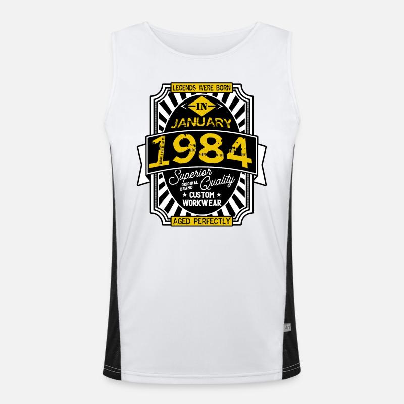 JANUAR 1984 Funktionelles Kontrast-Tank Top für Männer 