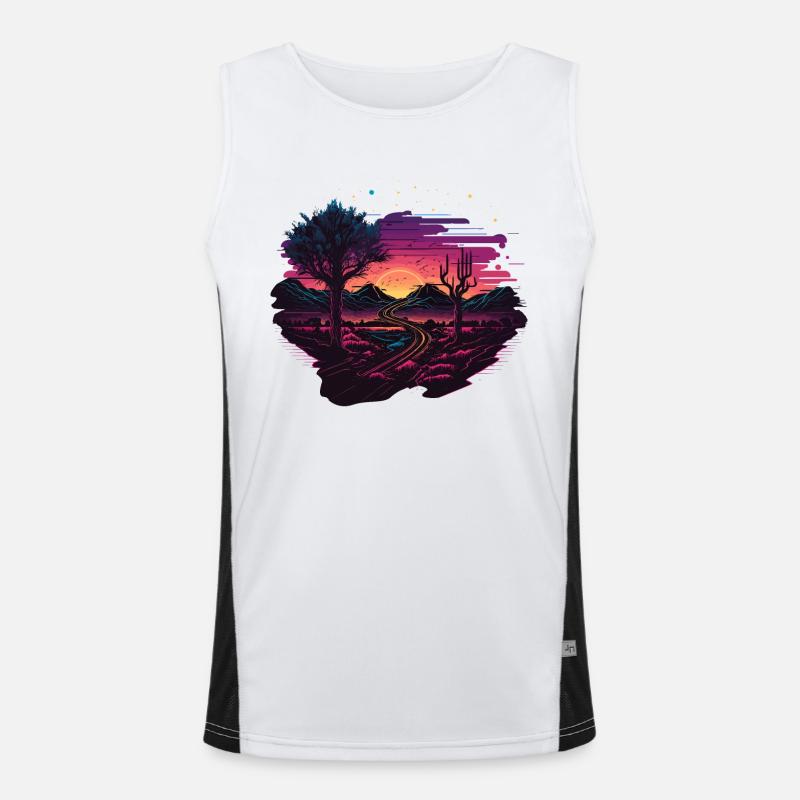 Vaporwave Art Men's Functional Contrast Tank Top 