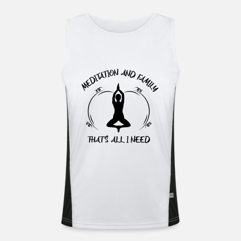 Meditation - Men's Functional Contrast Tank Top  - white/black