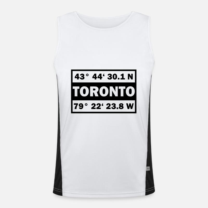 Toronto coordinates City Canada Toronto Men's Functional Contrast Tank Top 
