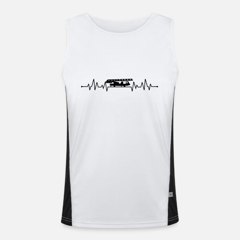 Herzschlag feuerwehr Drehleiter Funktionelles Kontrast-Tank Top für Männer 