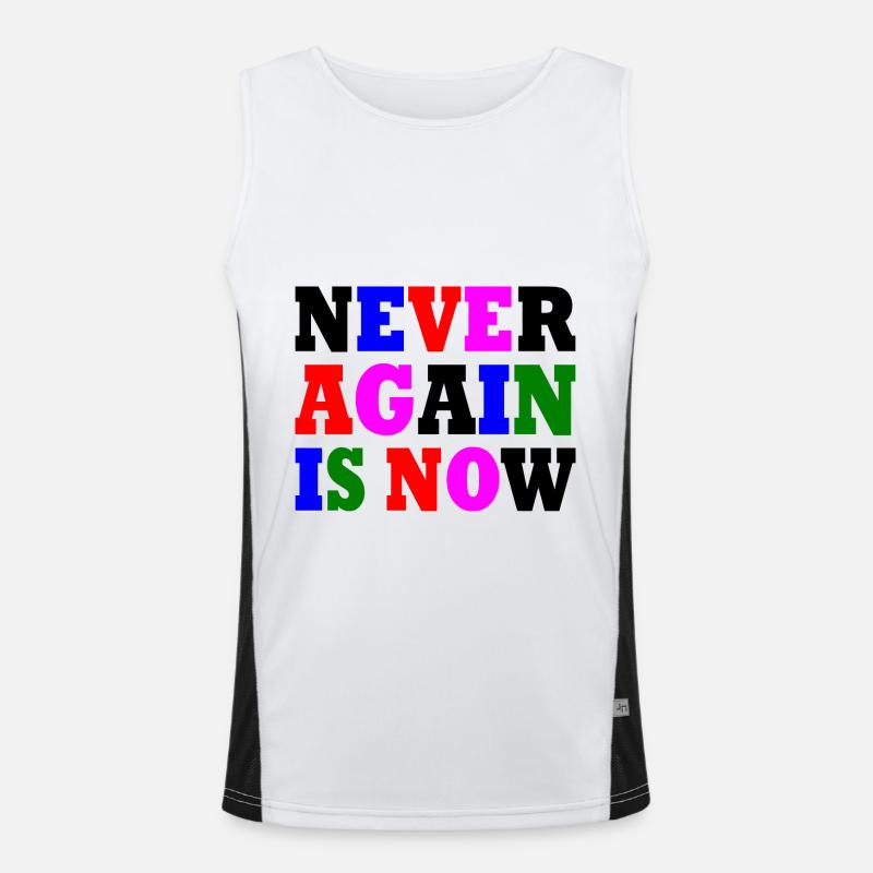 Never again is now Funktionelles Kontrast-Tank Top für Männer 