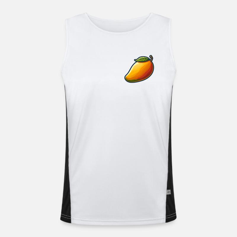 Bunte Mango mit grünem Blatt Funktionelles Kontrast-Tank Top für Männer 