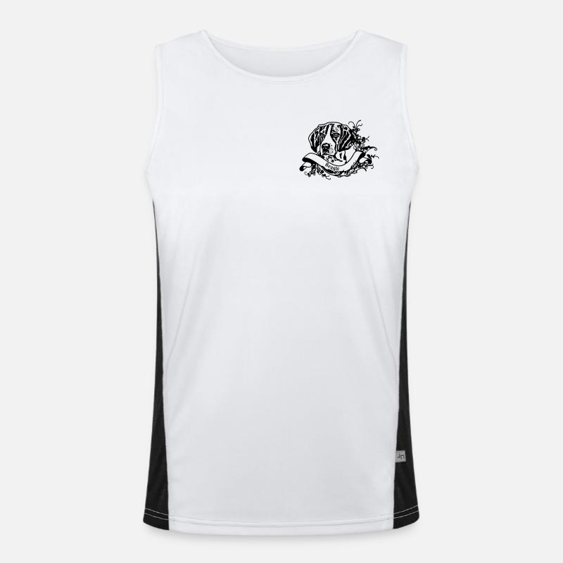 Beagle an Retro Banner - Men's Functional Contrast Tank Top  - white/black