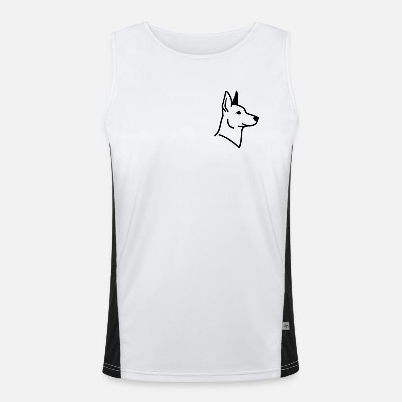 Minimalistischer Deutscher Schäferhund - Line Art  Funktionelles Kontrast-Tank Top für Männer 