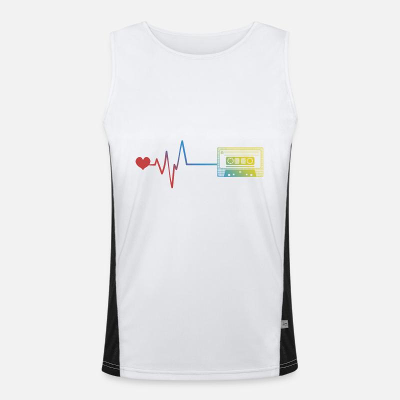 Cassette Pulse Heartbeat Men's Functional Contrast Tank Top 