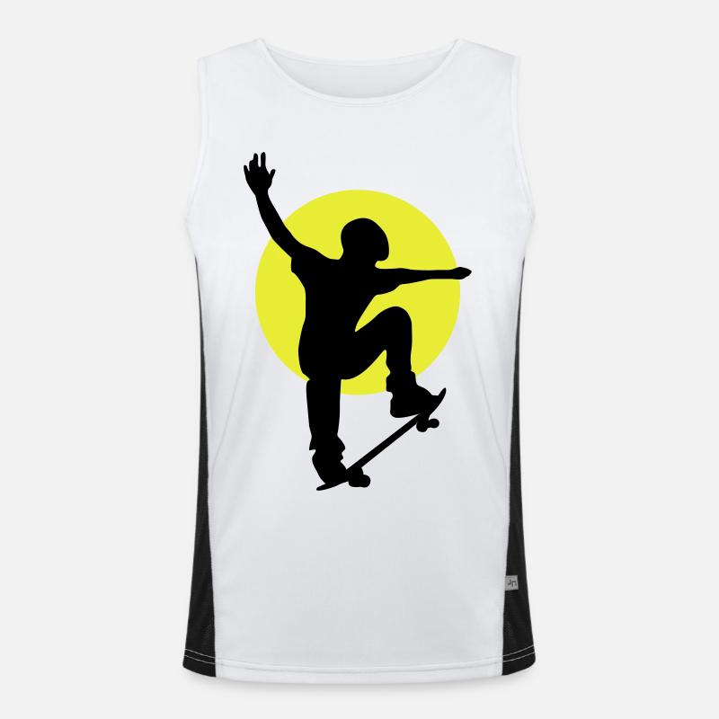Skateboarder Sonne Funktionelles Kontrast-Tank Top für Männer 