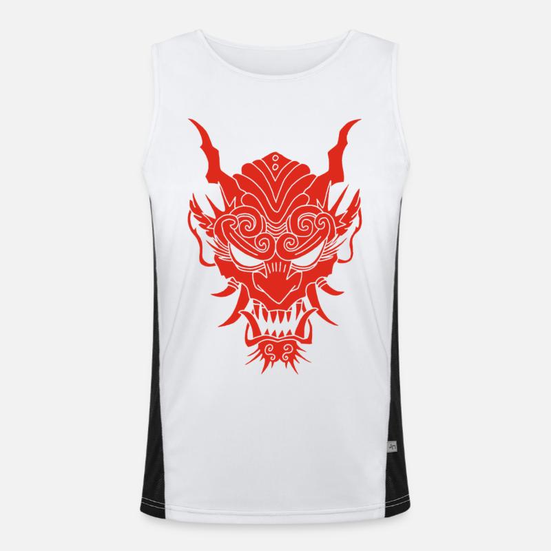 Roter gotischer Dämon Funktionelles Kontrast-Tank Top für Männer 