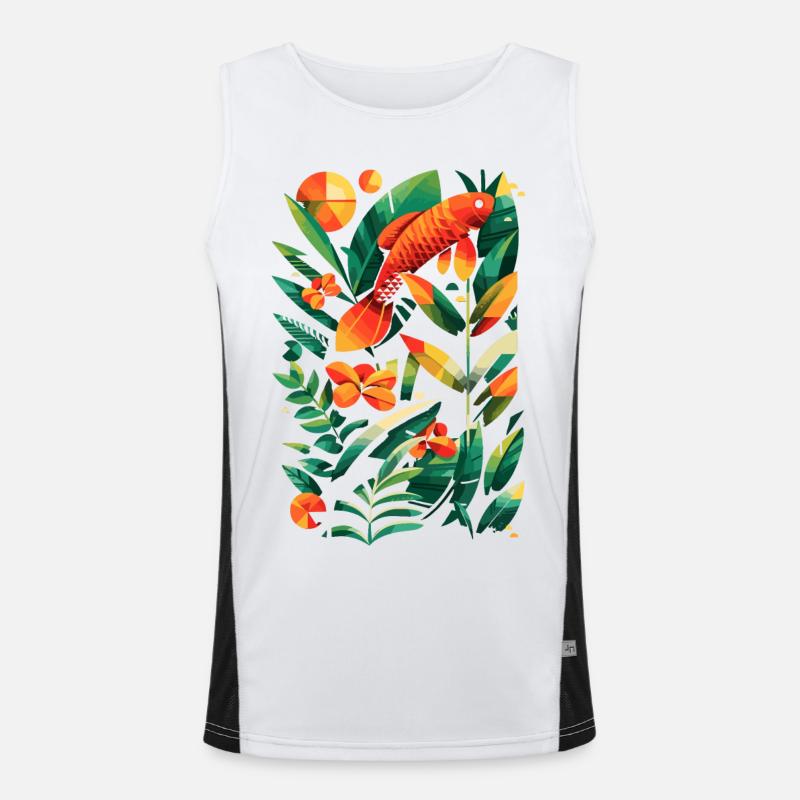 Fischerei Grafik Funktionelles Kontrast-Tank Top für Männer 