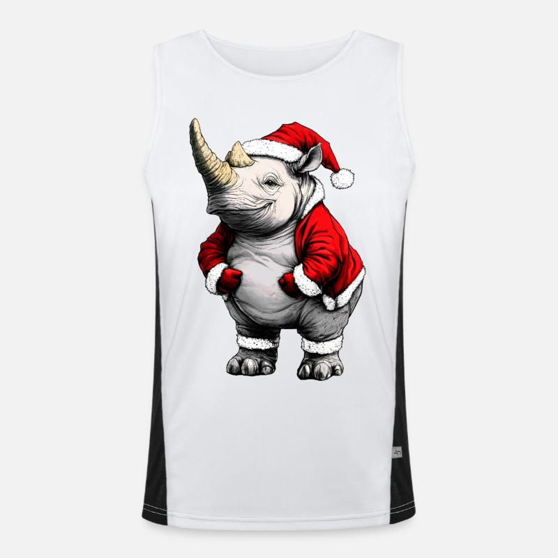 Nashörner Christmas Funktionelles Kontrast-Tank Top für Männer 