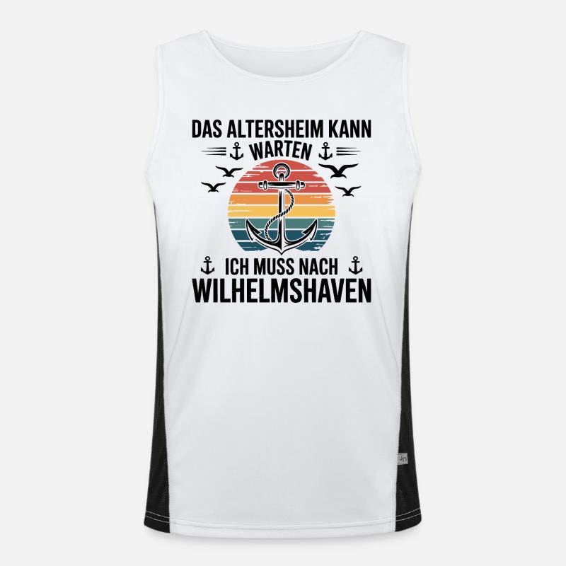 Wilhelmshaven Sprüche Wilhelmshavener Spruch Funktionelles Kontrast-Tank Top für Männer 