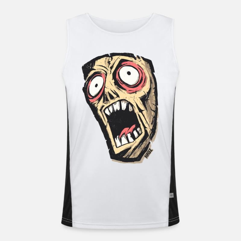 Psychedelic Screaming Skull Men's Functional Contrast Tank Top 