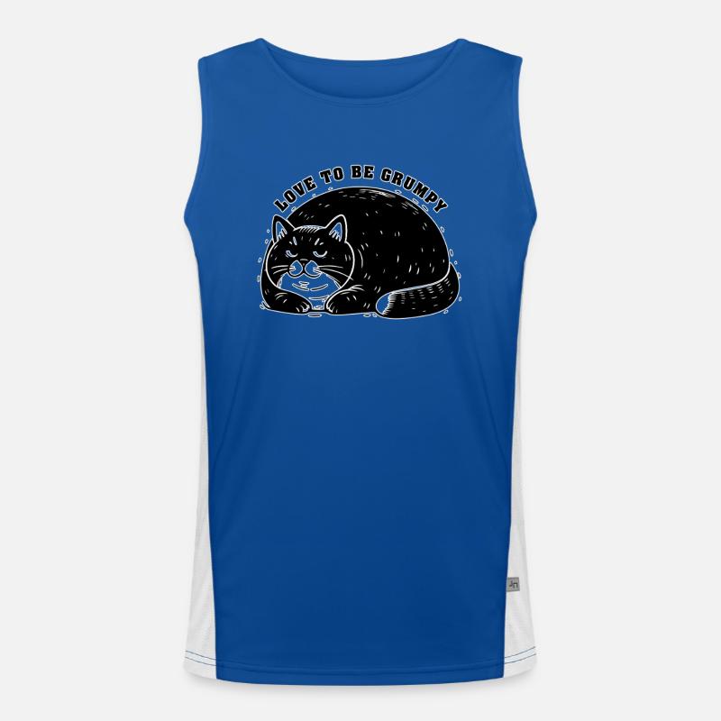 love to be grumpy Katze schlechte Stimmung Tier Funktionelles Kontrast-Tank Top für Männer 