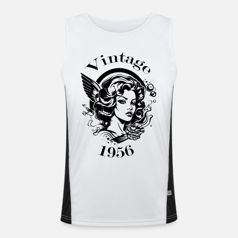 Vintage 1956 Funktionelles Kontrast-Tank Top für Männer 