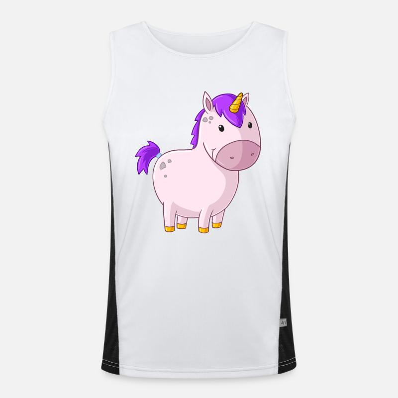 Dickes Comic Einhorn Funktionelles Kontrast-Tank Top für Männer 