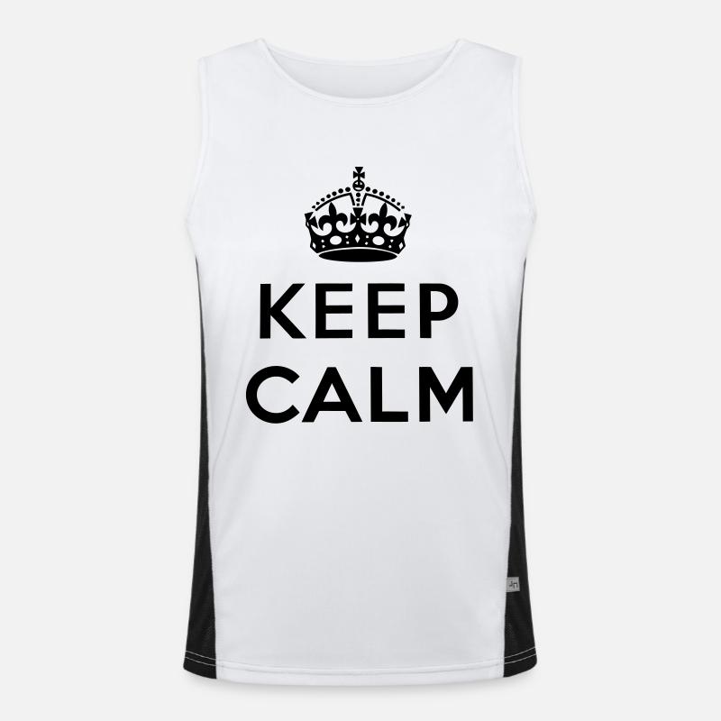 Keep Calm Funktionelles Kontrast-Tank Top für Männer 