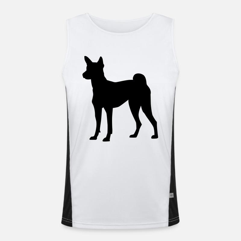 Basenji Hund Funktionelles Kontrast-Tank Top für Männer 
