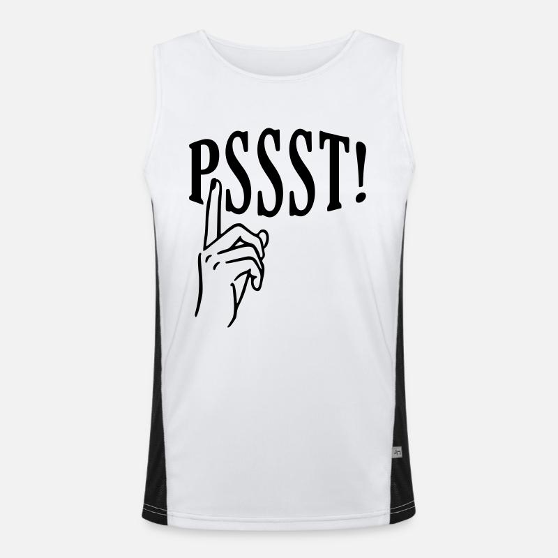 PSSST! - Quiet Please Men's Functional Contrast Tank Top 