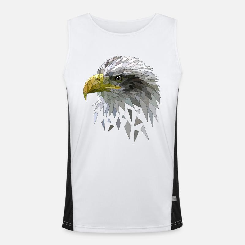 Pygargue à queue blanche low polygones géométriques Débardeur respirant contrasté Homme 