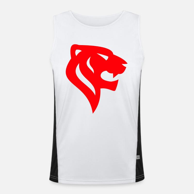 Tiger Head Logo 2 Funktionelles Kontrast-Tank Top für Männer 