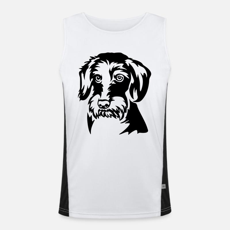 Dachshund Head Men's Functional Contrast Tank Top 