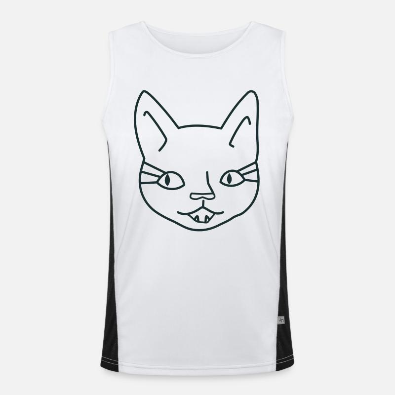 Mädchen Katzengesicht Funktionelles Kontrast-Tank Top für Männer 