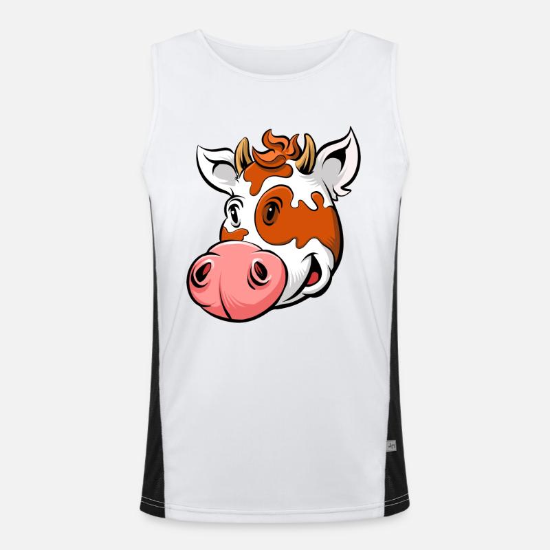 Vache de dessin animé Débardeur respirant contrasté Homme 