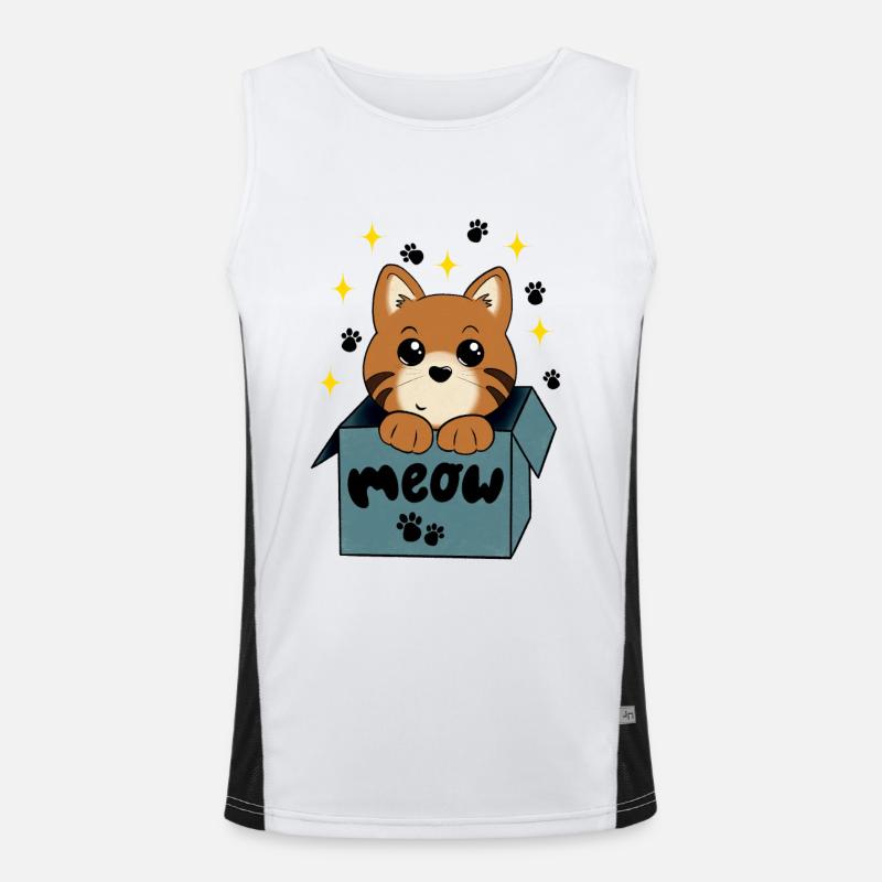 8 1 Cat in a box blank und iphone Funktionelles Kontrast-Tank Top für Männer 