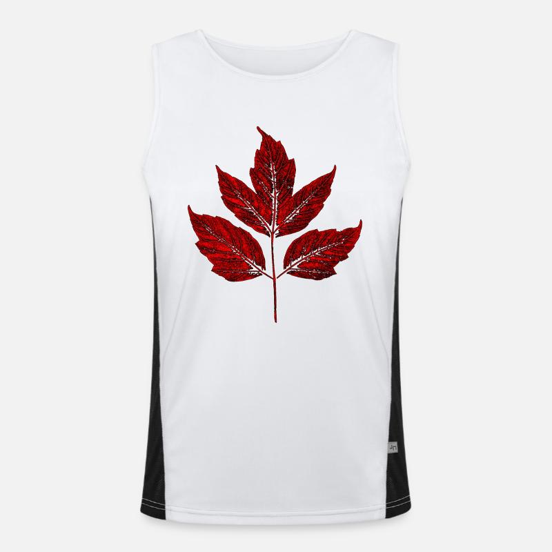 Leaf - Maple Ash - Red Men's Functional Contrast Tank Top 
