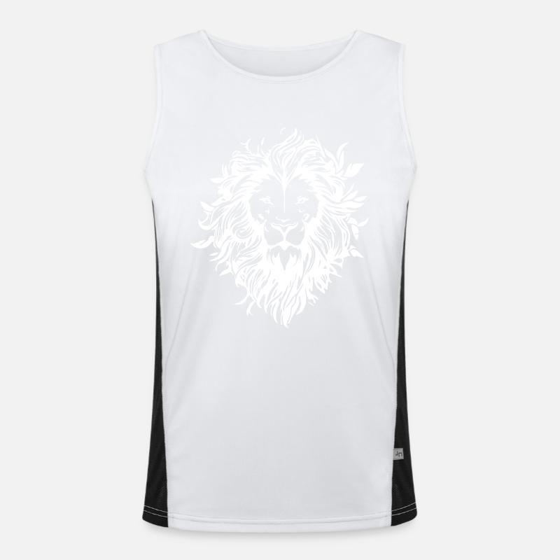 Löwenkopf Löwe Funktionelles Kontrast-Tank Top für Männer 