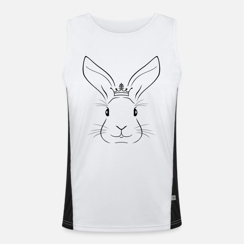 Outlined rabbit head Men's Functional Contrast Tank Top 